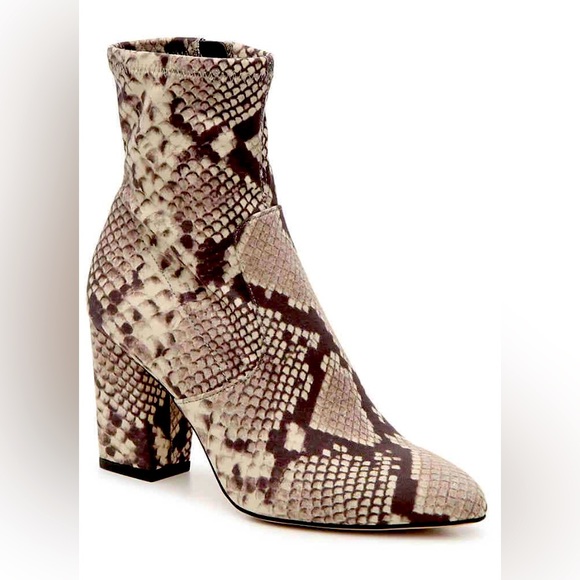 Prwnd Steve Madden elory booties snake o print grey combo snake print sz 10M - Picture 1 of 11